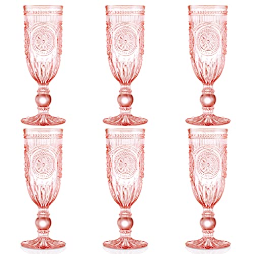 Yungala Pink Wine Glasses set of 6 pink goblets