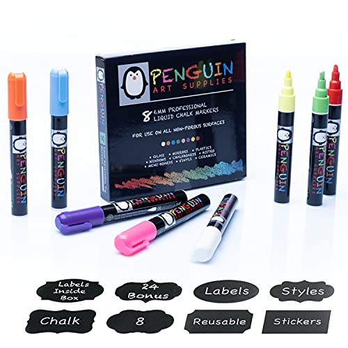PENGUIN ART SUPPLIES 12 Fine Tip Acrylic Paint Pens - Craft Paint