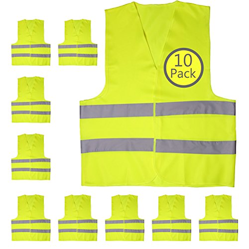 Upper Midland Products Yellow Safety Reflector Vests Traffic and Parking Patrol