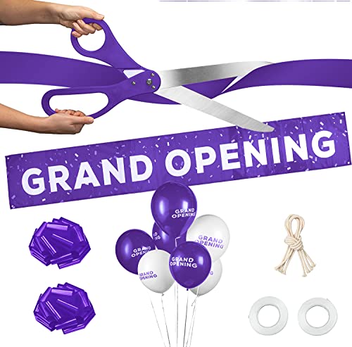 Deluxe Purple Grand Opening Ribbon Cutting Ceremony Kit 25 Giant Scissors