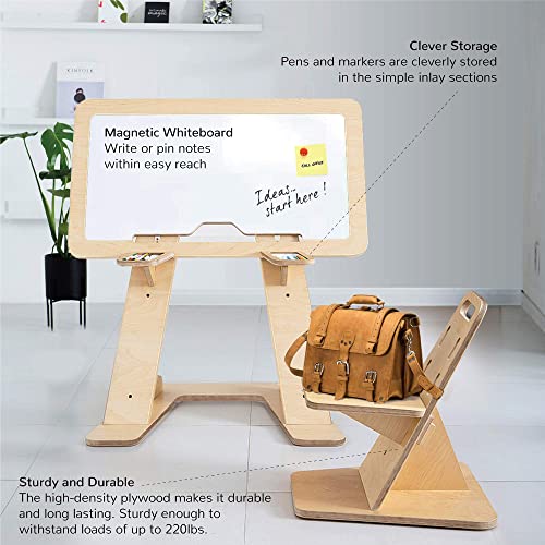 ecotribe Adjustable Kids Desk & Chair Set converts to a Magnetic Whiteboard Easel. A Desk and Chair to Grow with Your Child from Preschool to Elementary School. Student Desk or Art Table for Kids.
