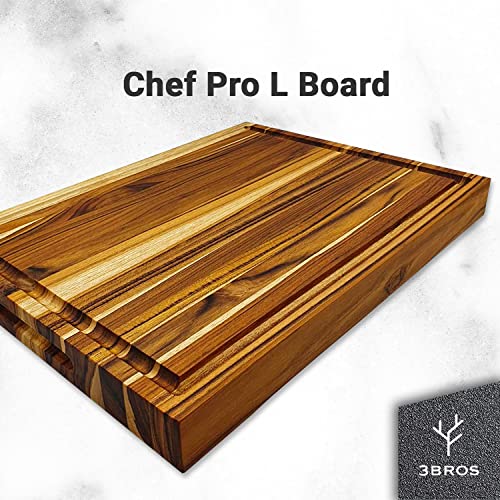 3bros Chef Pro L Model Teak Wood Cutting & Serving Board Home Cooks