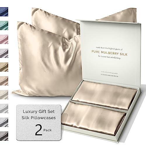 Colorado Home Co 2 Pack Silk Pillowcases King Size Oat Milk
