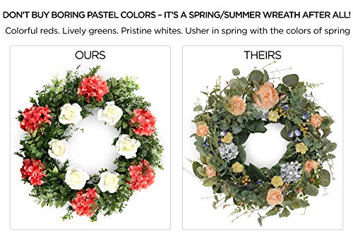 Summer Wreaths for Front Door Weatherproof Colorful 23" Summer Wreath