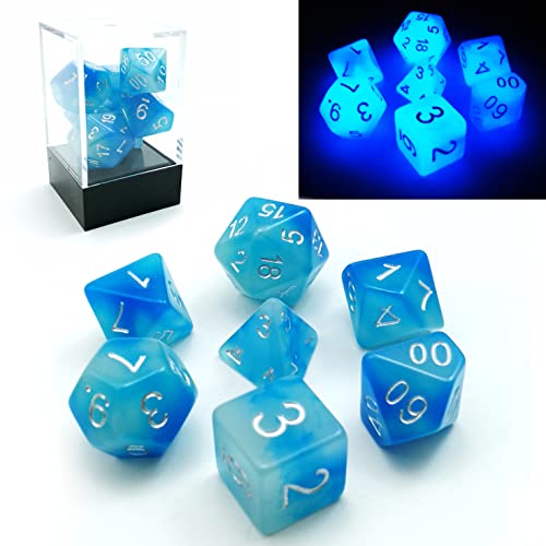 Bescon Blank Polyhedral Dice Set of 7 d4 d6 d8 d10 d12 d20 d