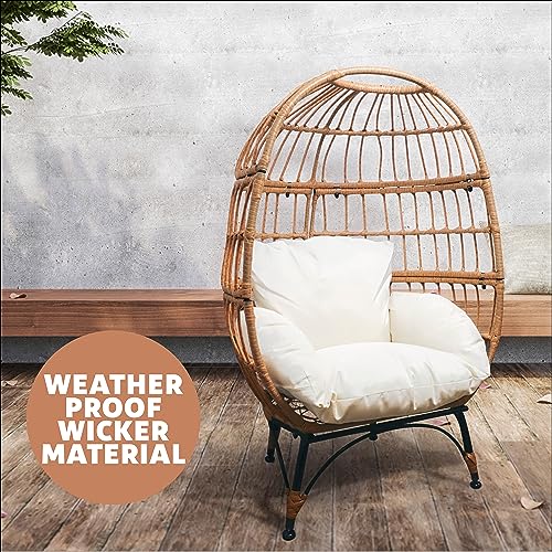 Kids Size Wicker Egg Chair Indoor Outdoor Bubble Seat Weight Capacity 250 Lbs
