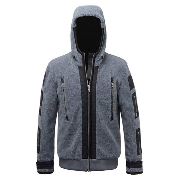 Call of Duty Fleece Jacket, Zip Up Ghost Hoodies Sweatershirt Warm Outerwear for Men(M) Grey