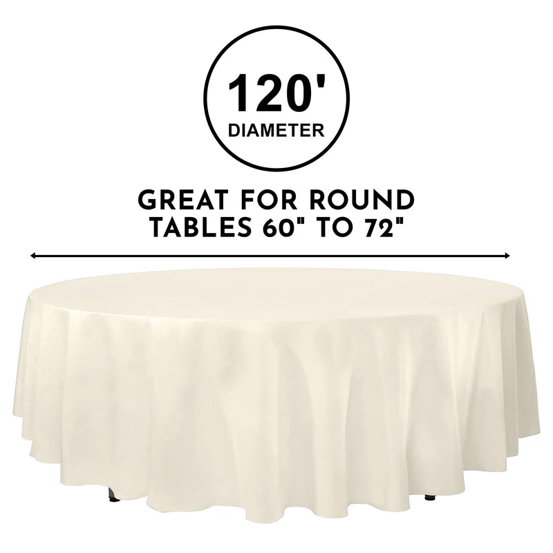 Upper Midland Products 12 Pcs 120 Inch Round Tablecloths Linen Polyester