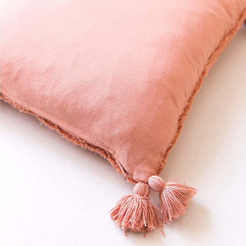 Bohemian Lumbar 12x20 Pillow Cover Throw Pillow Cover Geometric Pink Clay