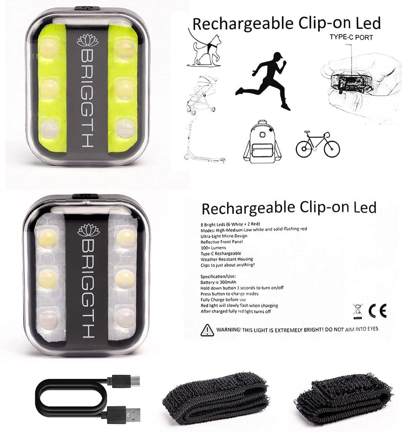 Clip on Running Led Light Green for Jogging in the Night