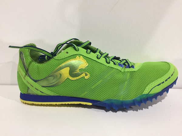 Puma Men Size 9.5 Green Blue Fluo Yellow Tfx Distance V4 Pair of Shoes