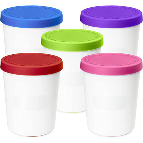 5 Pack SUMO Ice Cream Containers for Homemade Ice Cream (5 Containers