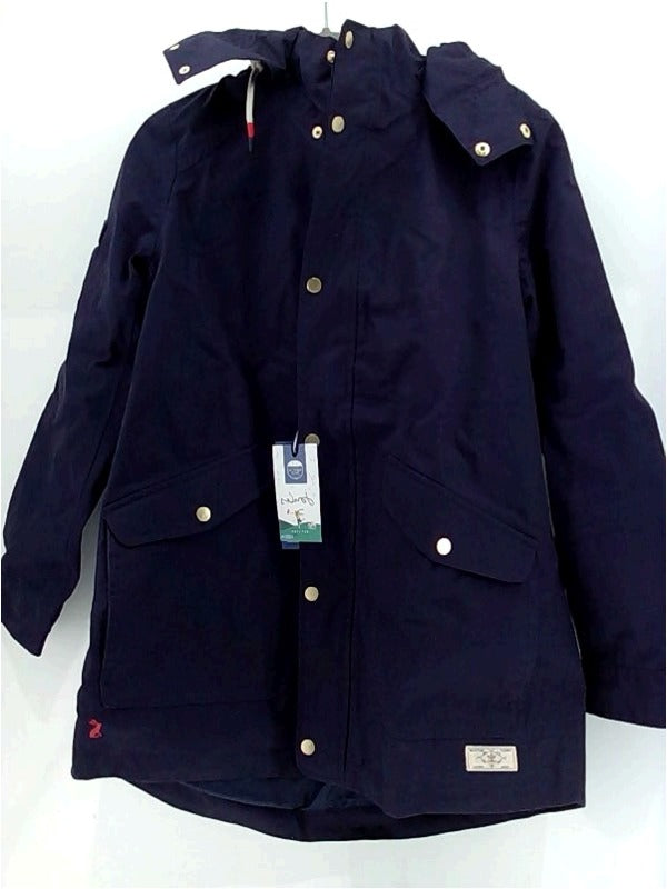 Joules Womens Raincoat Regular Zipper Rain Jacket Color Navy Blue Size Large