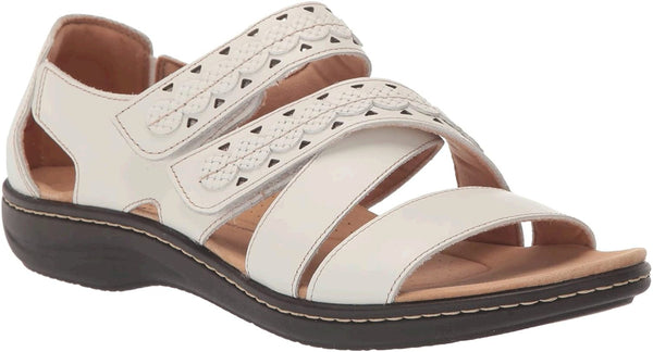 Clarks Men's Laurieann Holly Flat Sandal 7 White Leather Size 7 Pair Of Shoes