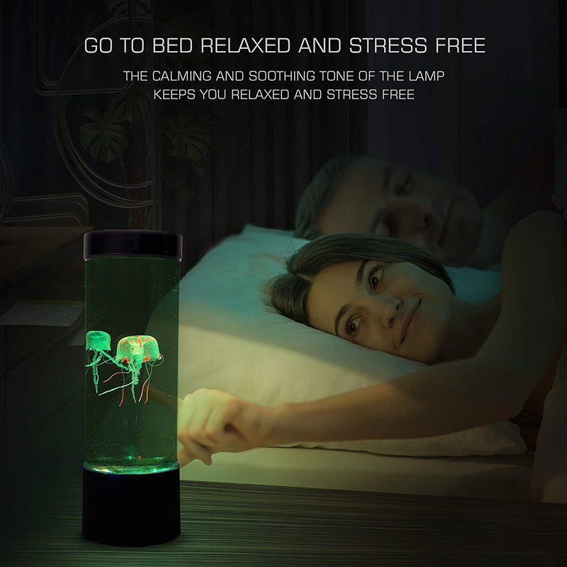 Jellyfish Lava Lamp 20 Color Aquarium Night Light Mood Adults Kids Bedroom