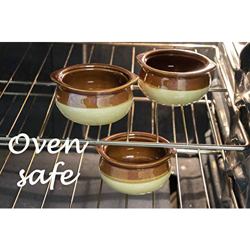 Upper Midland Products 6 Pk 12oz French Onion Soup Crocks Perfect Brown