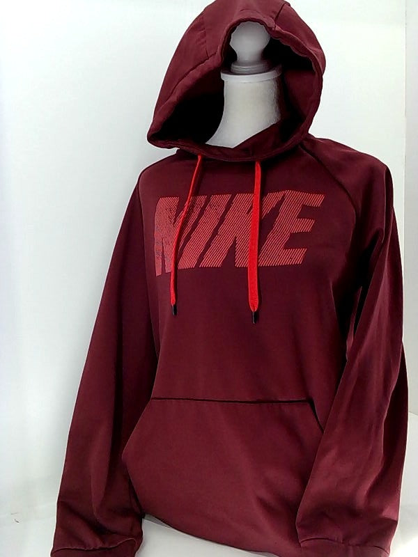 Nike Mens Therma Sweatshirt Regular Hoodie Color Burgandy Size Medium