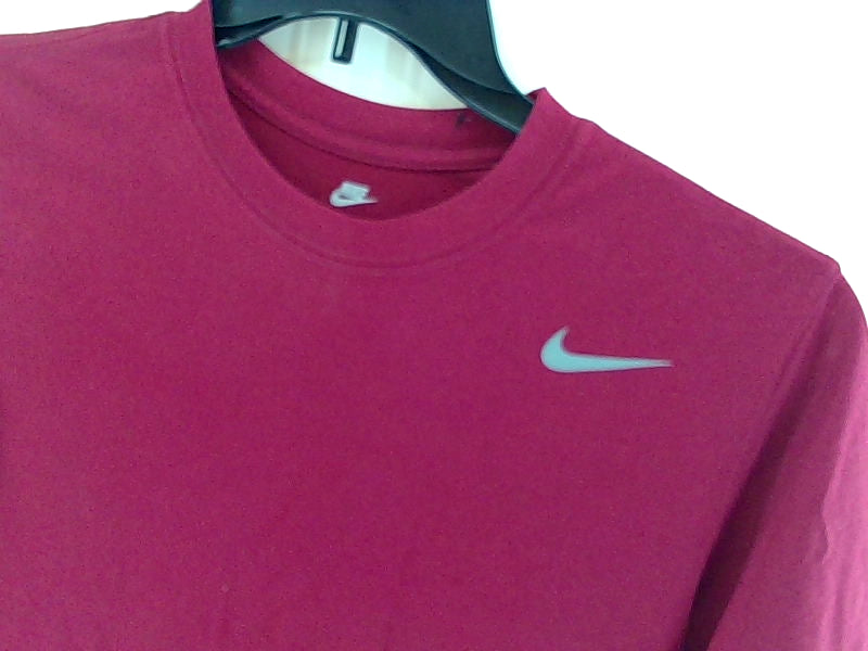 Nike Men's Dri-Fit Maroon Shirt Large Short Sleeve