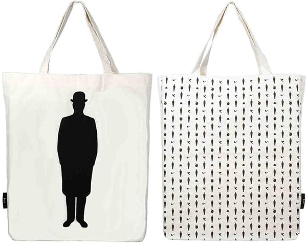 Magritte- Man with Black and White Pattern Tote Bag