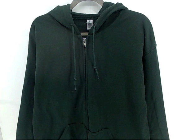 Gildan Mens Sweater Loose Fit Zipper Fleece Color Dark Green Size Large
