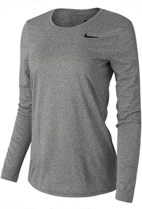 Nike Womens Longrade Schoolleeve T-Shirt Color Carbon Size Medium