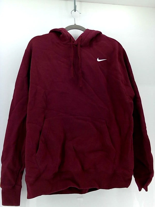 Nike Mens Fleece Hoodie Maroon Size Large Regular Pullon Fashion Hoodie