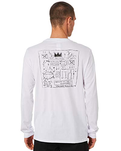 Herschel Basquiat Men's White and Black Long Sleeve Tee Medium