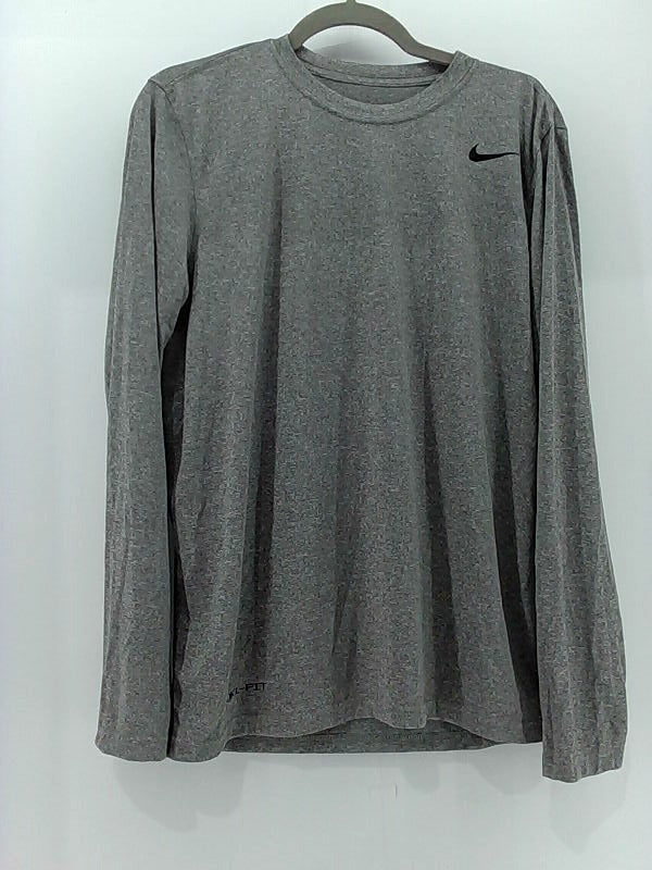 Nike Mens Dri Fit Tee Relaxed Casual Button Down Shirt Color Grey Size Medium