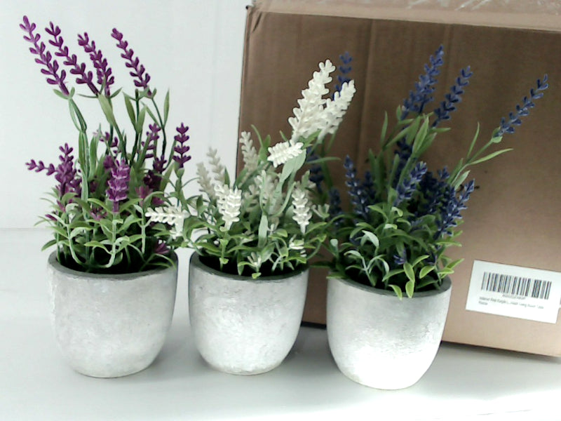 Velener Mini Artificial Lavender Plants in Pots Set of 3