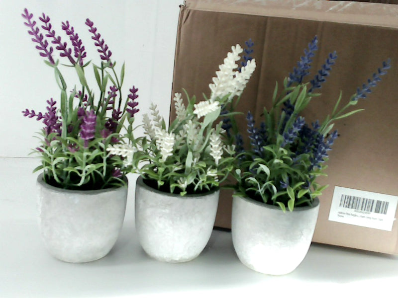 Velener Mini Artificial Lavender Plants in Pots Set of 3