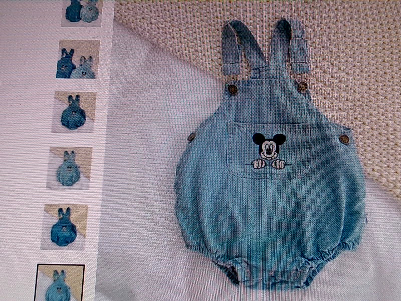 Yenerik Baby Girl Light Blue Denim Overalls - Medium Size