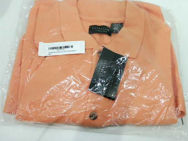 Ultra Club Mens Classic Cotton Polo Shirt Tangerine Size Xlarge