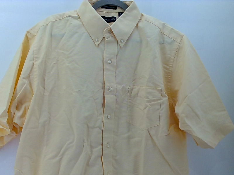 Ultraclub Men's Yellow Short Sleeve Dress Shirt XLarge