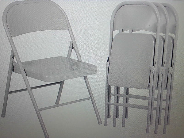 VECELO Foldable Metal Chairs, Set of 4 - Grey