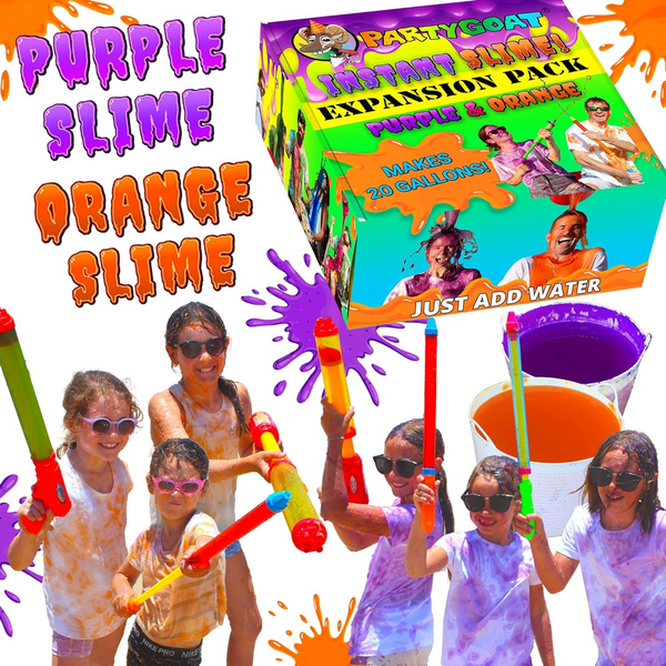 Glow Party Instant Slime Color Purple And Orange  Size Makes 20 Gallons