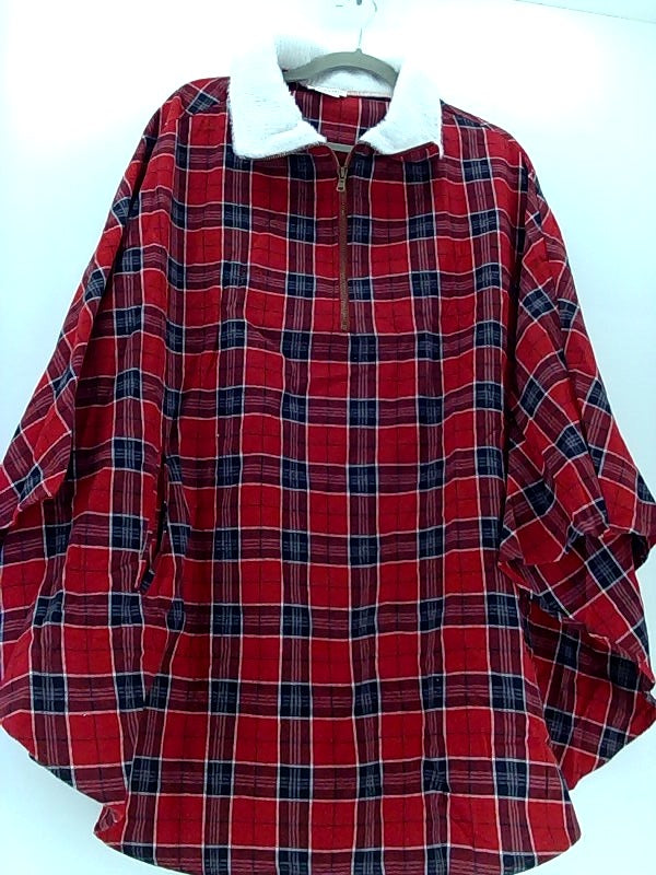 Plaid Mock Neck Zipper Jacket - Small