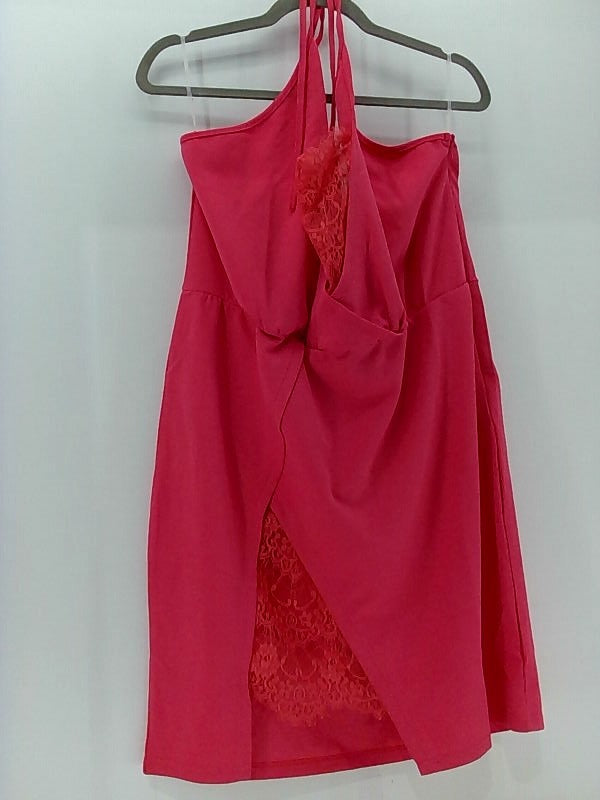 Hot Pink Women's Halter Dress Size 16