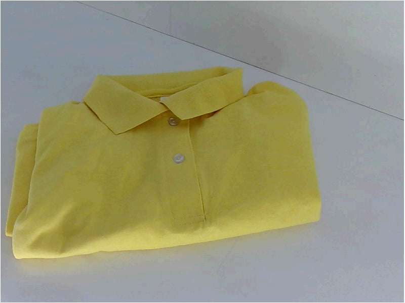 Hanes Mens Hort Sleeve Polo Shirt Color Yellow Size Small