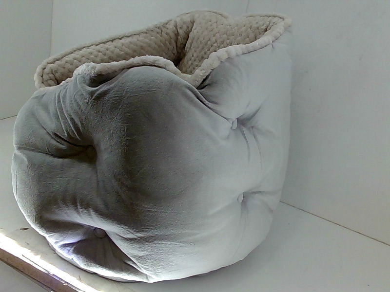 Furhaven Velvet Calming Pet Bed - Light Grey