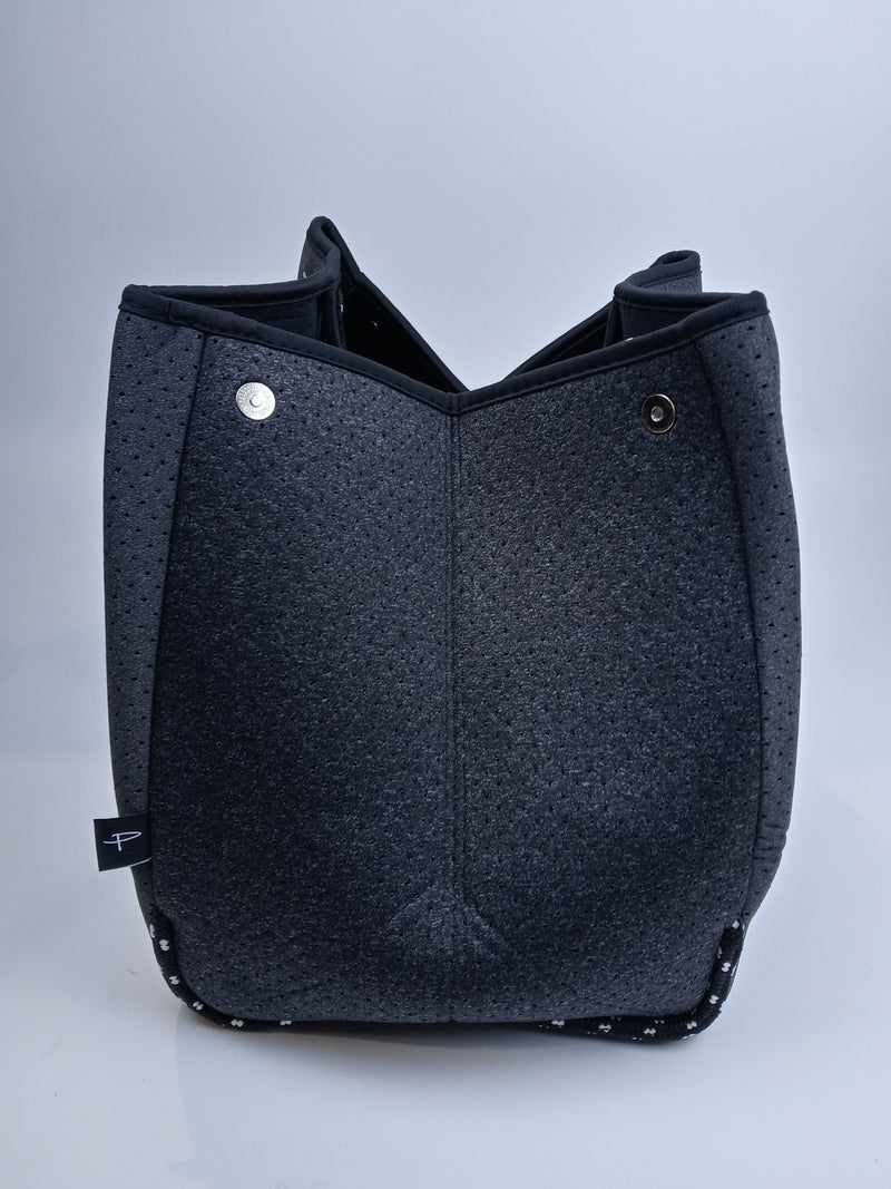 Large Neoprene Tote Bag Charcoal Gray