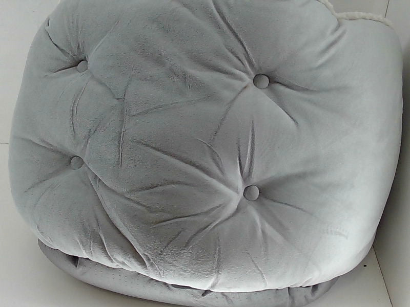 Furhaven Velvet Calming Pet Bed - Light Grey