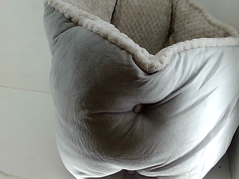 Furhaven Velvet Calming Pet Bed - Light Grey