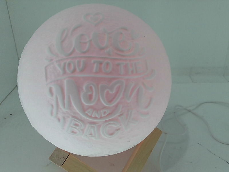 Engraved Moon Lamp with Wooden Stand - 5.9 Inch