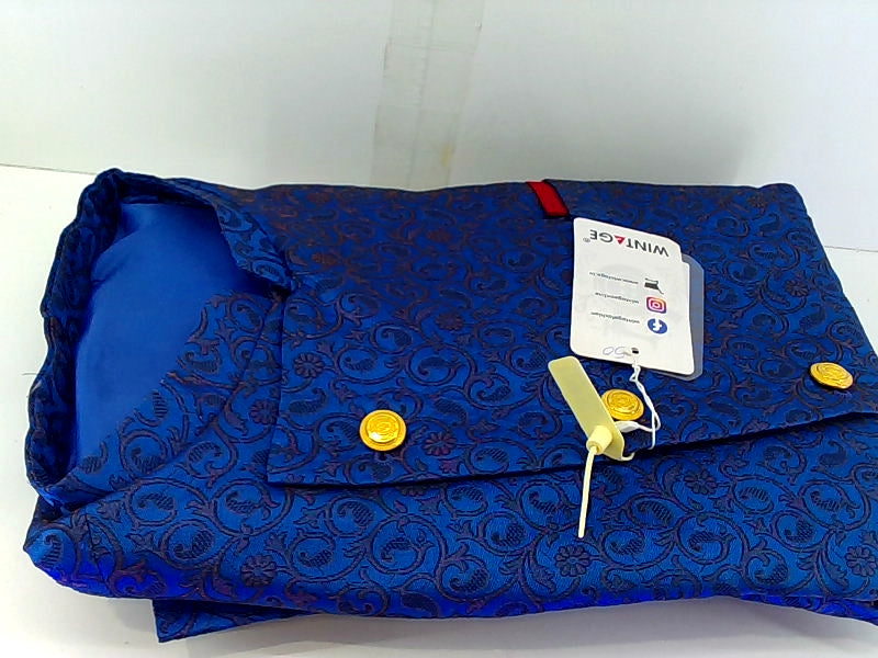 Men's Blue Paisley Regular Fit Blazer - Size 42