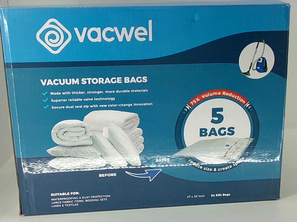 Vacwel Vacuum Storage Bags Color Clear Size 47x35''
