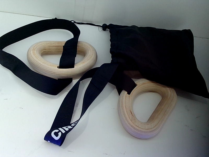 Adjustable Wooden Gymnastics Rings with Straps