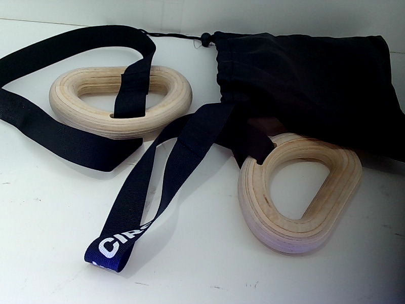 Adjustable Wooden Gymnastics Rings with Straps