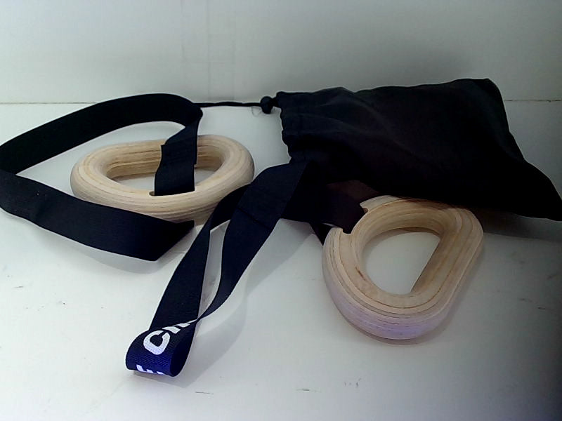 Adjustable Wooden Gymnastics Rings with Straps