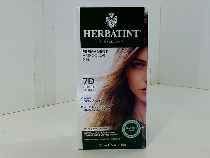 Herbatint Permanent Haircolor Gel 7d Golden Blonde 4.56 Oz Alcohol Free Vegan