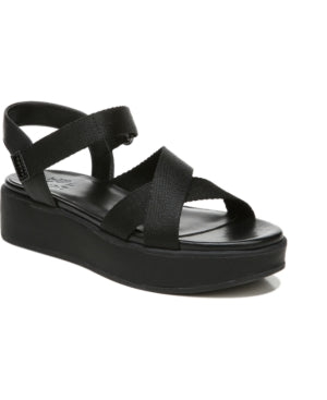 Naturalizer Balena Ankle Strap Sandals Women's Shoes Color black faux leather/fabric Size 7W